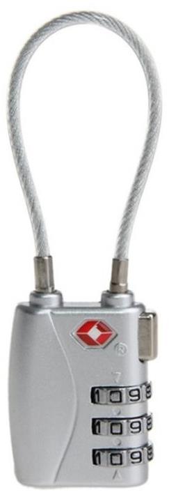 Kufryplus TSA zámek s lankem TL213 stříbrný
