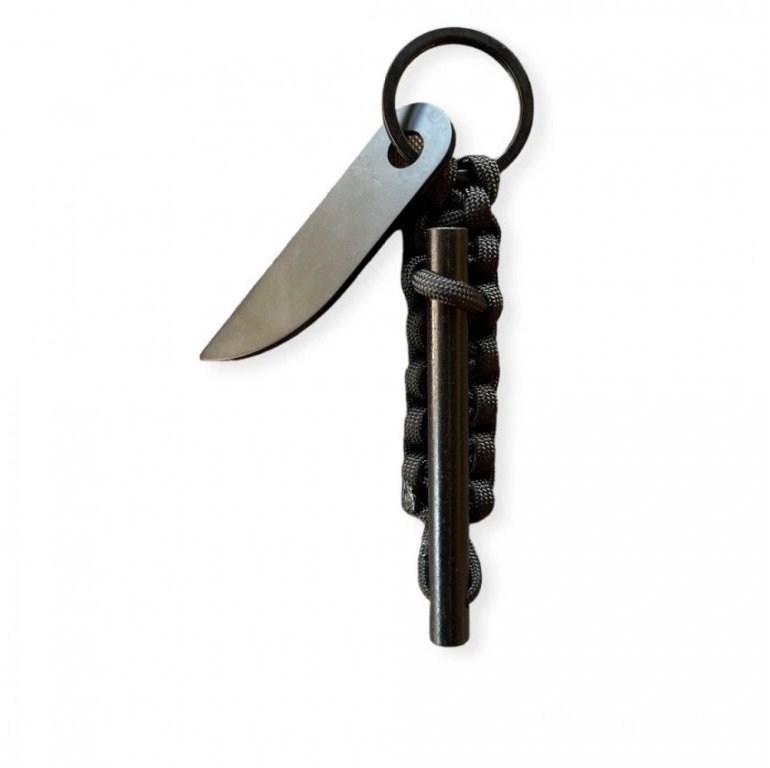 PK Shop Paracord SURVIVAL klíčenka s křesadlem S, škrtadlo, PAR-KP-KSK-PA-ZE
