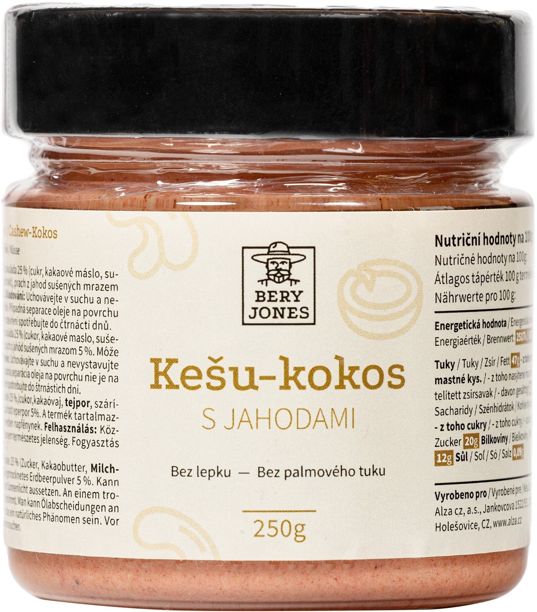 Bery Jones Kešu krém s kokosem a jahodami 250g
