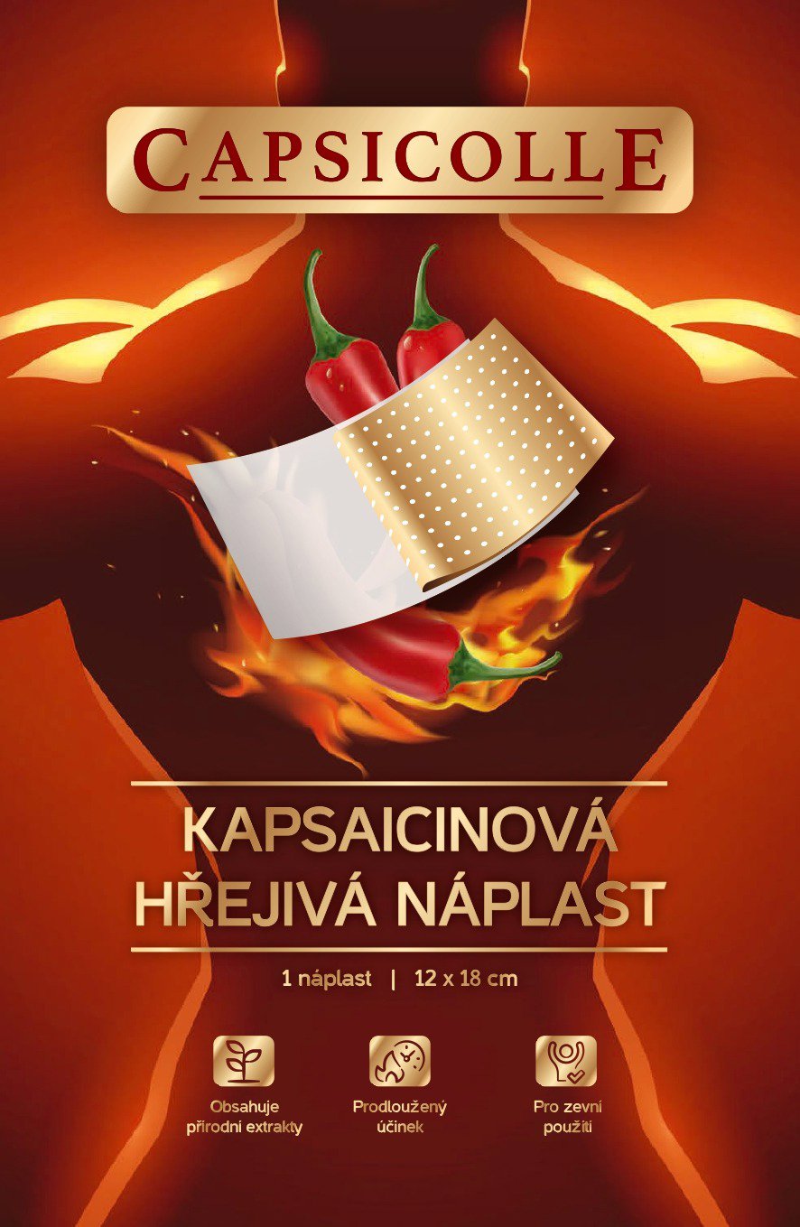 Capsicolle Kapsaicinová hřejivá náplast 12 × 18 cm 1 ks