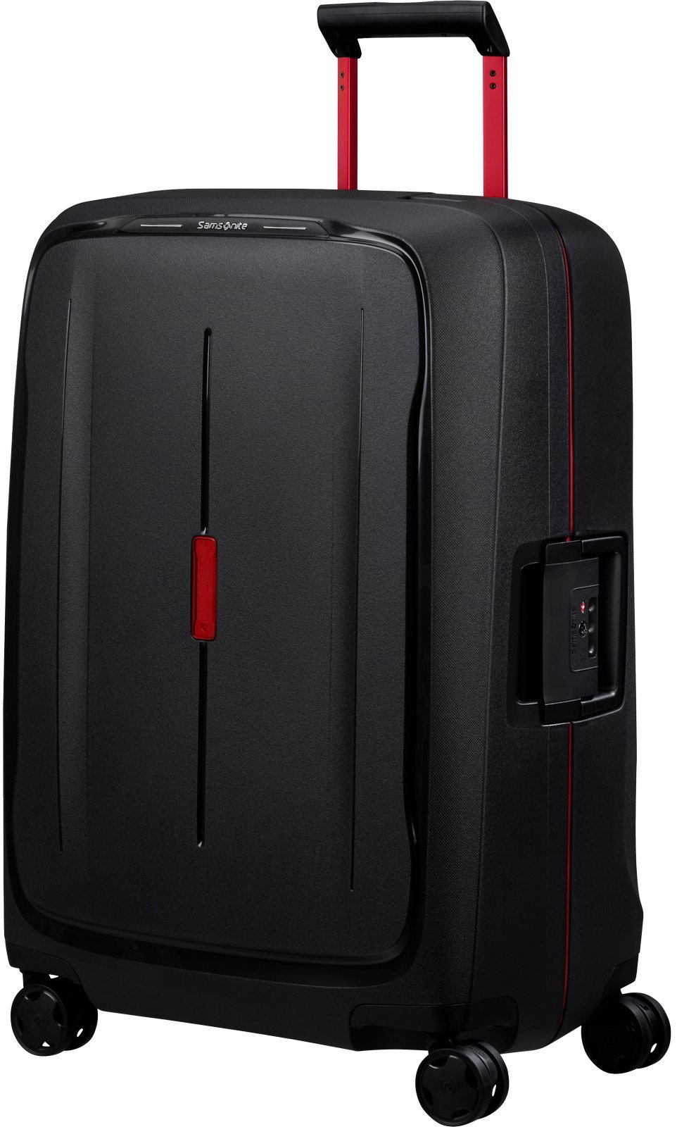 Samsonite ESSENS 69 cm Kufr Spinner černý Charcoal / Red 88 l