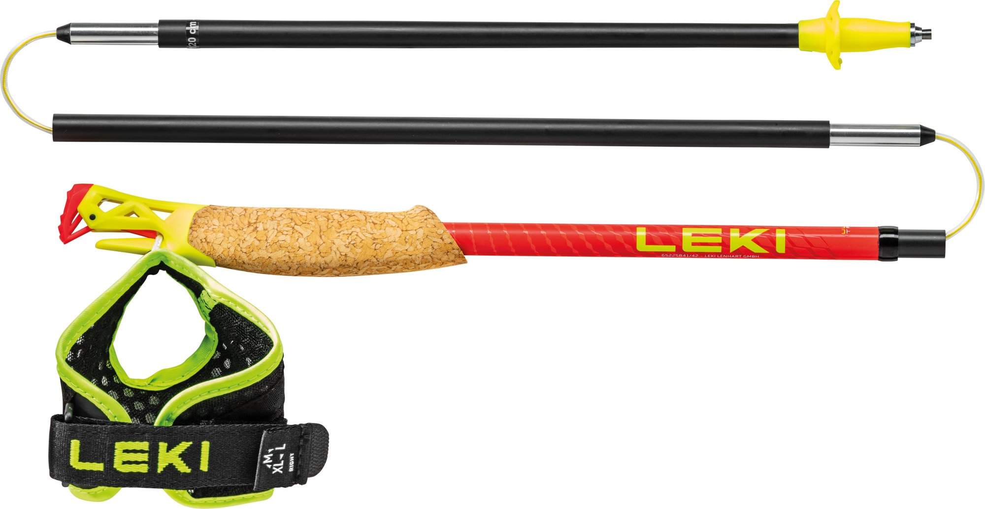 Leki Ultratrail FX.One Superlite, bright red-neonyellow-naturalcarbon, 105 cm