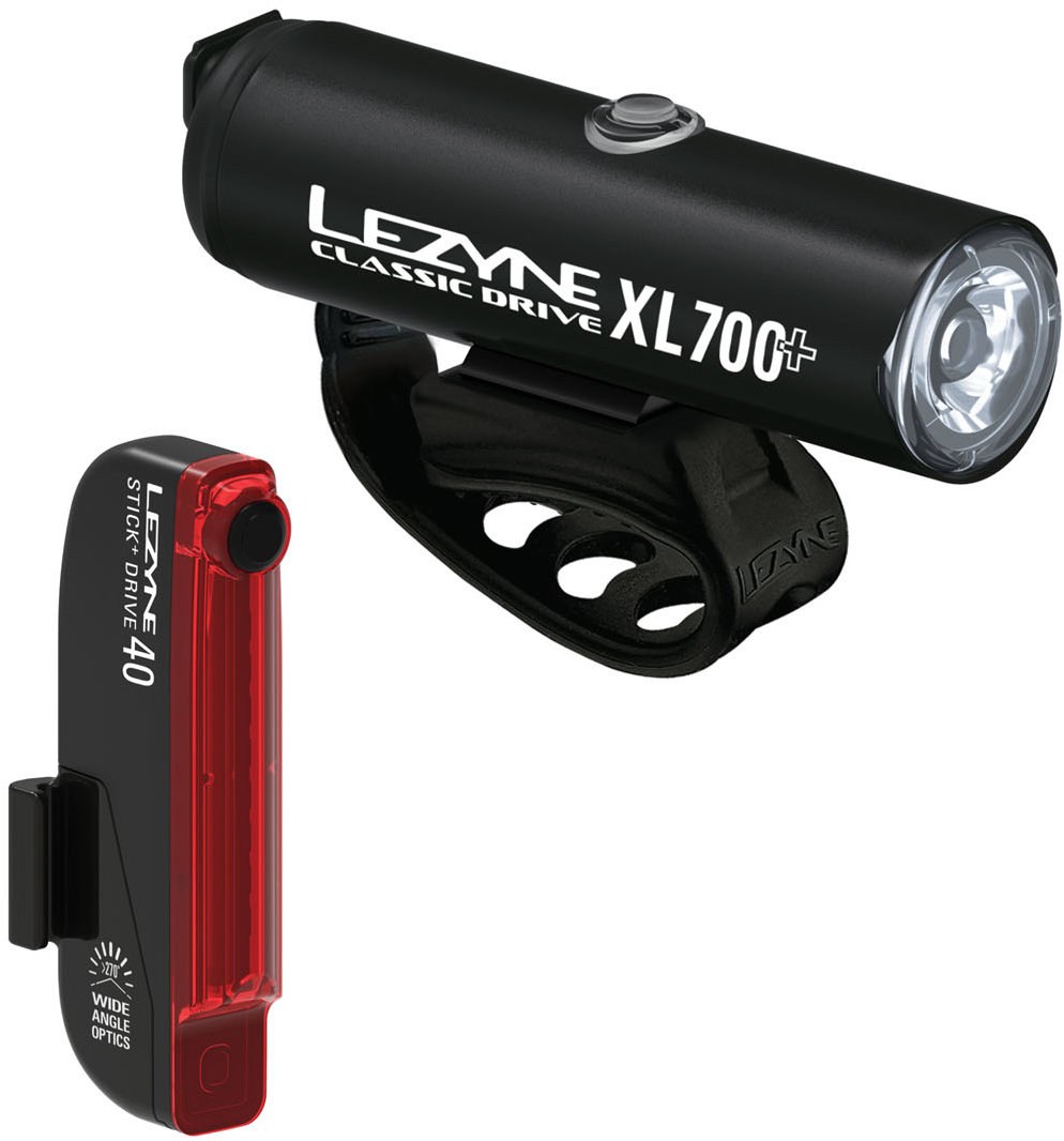 Lezyne Classic Drive XL 700+ / Stick+ Drive Pair / Satin Black / Black