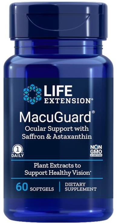 Life Extension MacuGuard® Ocular Support s Astaxanthinem, 60 kapslí