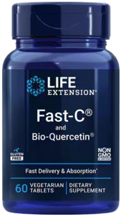 Life Extension Fast-C and Bio-Quercetin, vitamin C a kvercetin, 60 tablet