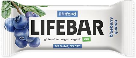LIFEFOOD LIFEBAR tyčinka borůvková s quinoou RAW BIO 40 g