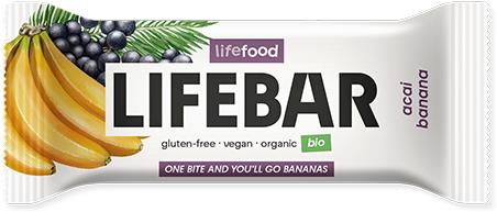LIFEFOOD LIFEBAR tyčinka acai s banánem RAW BIO 40 g