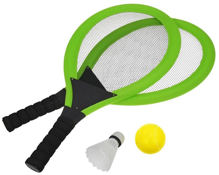 RULYT Set na líný tenis - rakety, míček, košík zelený