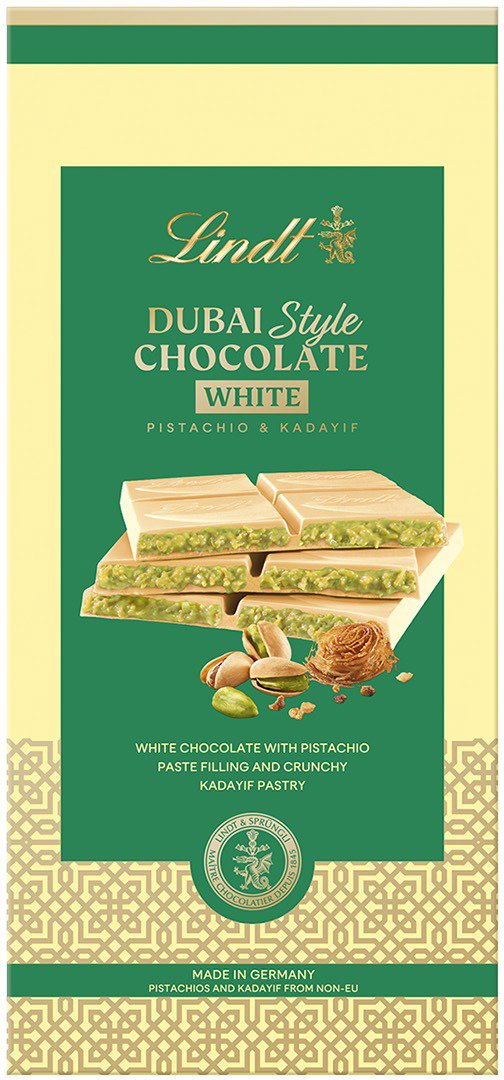 LINDT Dubajská bílá čokoláda s pistáciemi 150 g
