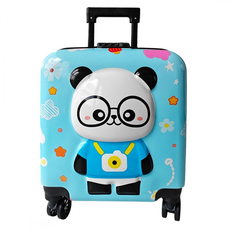 Livefy Children Travel dětský kufr 36 × 44 cm, Panda, modrý