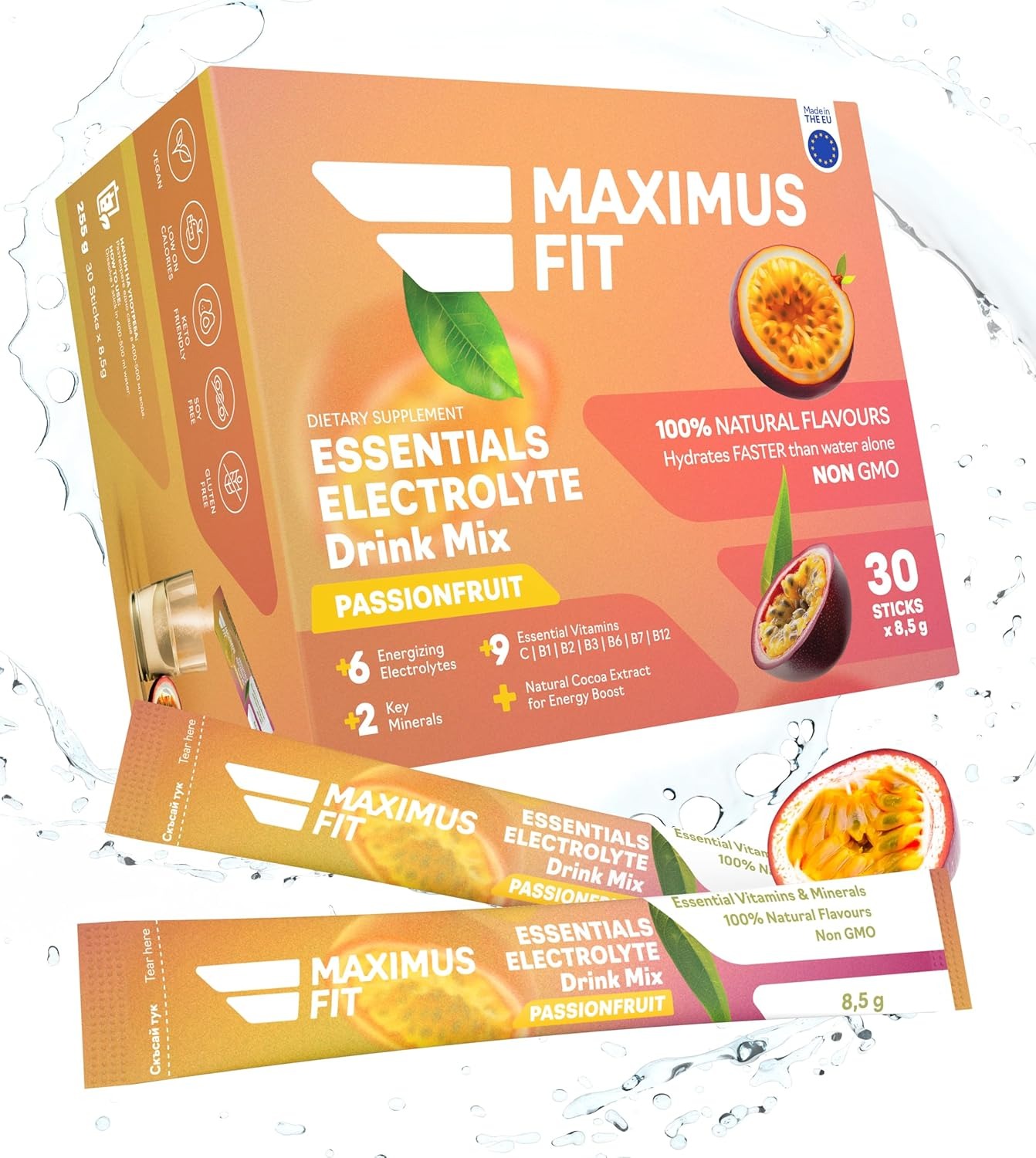 MaximusFit Electrolyte Powder Sachets Mix, Passionfruit