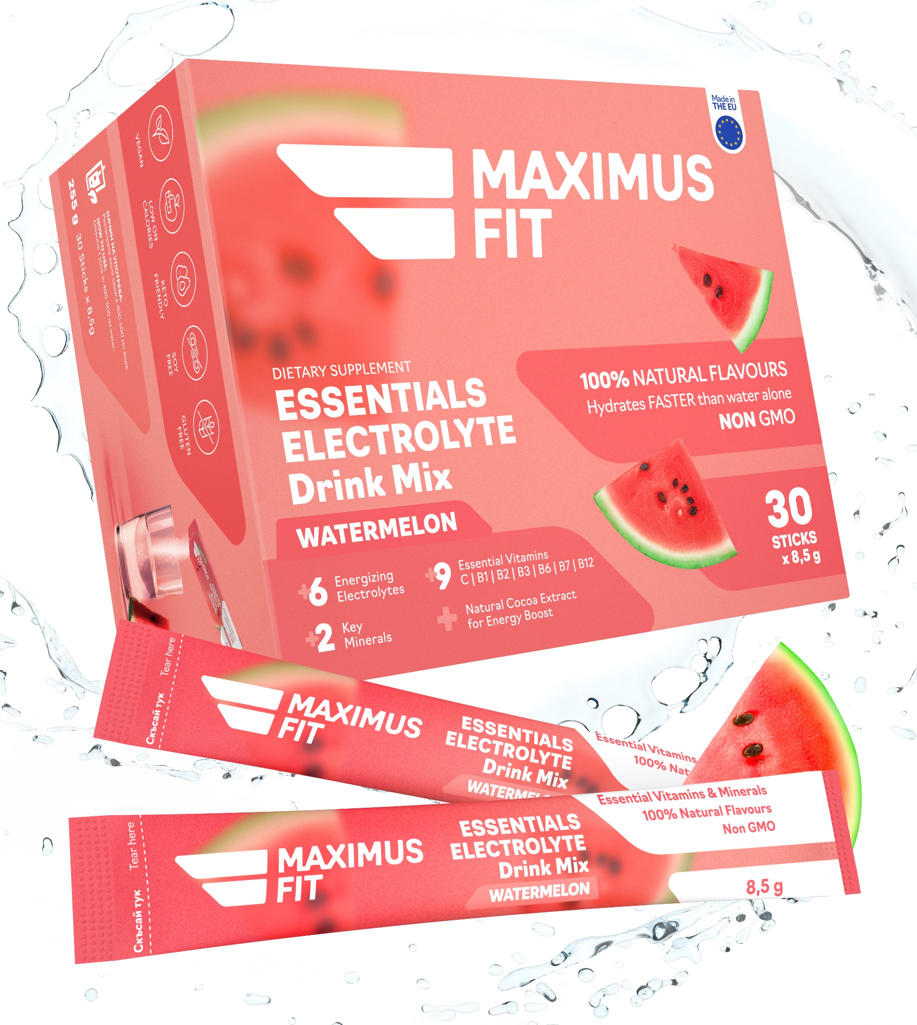 MaximusFit Electrolyte Powder Sachets Mix, Watermelon