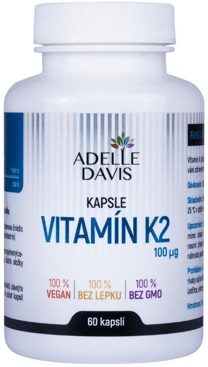 Adelle Davis Vitamín K2 (MK-7) 100 mcg, 60 kapslí