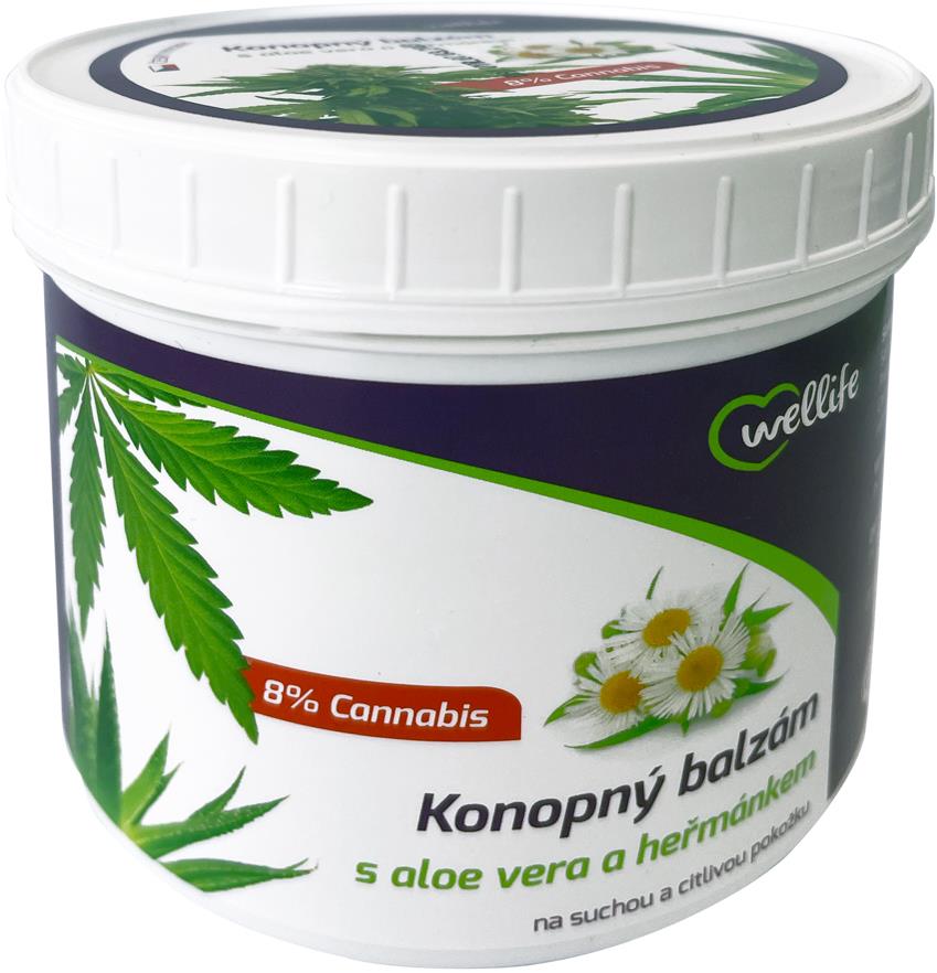 Wellife Konopný balzám s aloe vera a heřmánkem 500 ml