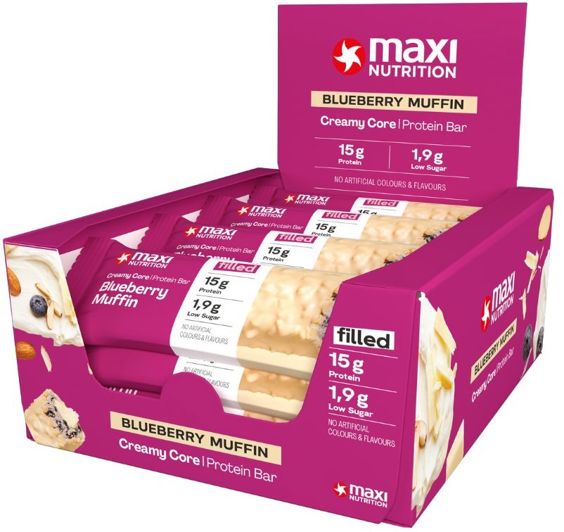 MaxiNutrition Creamy Core Protein Bar blueberry muffin 12 × 45 g