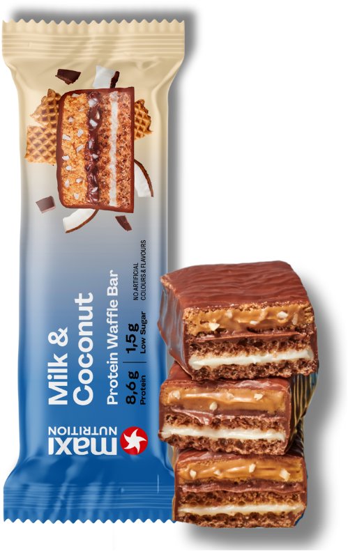 Maxi Nutrition Waffle protein bar 40 g - mléko/ kokos