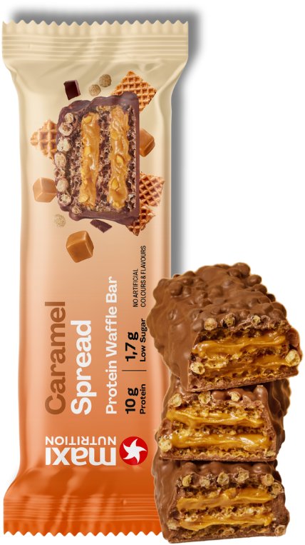 Maxi Nutrition Waffle protein bar 39 g - karamelová pomazánka