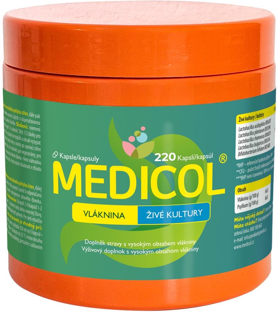 MEDICOL Vláknina + živé kultury 220 kapslí
