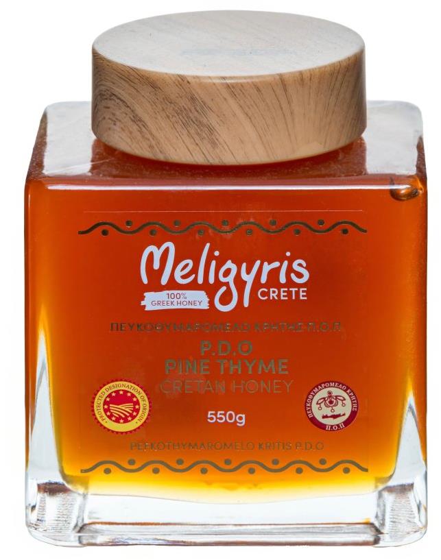 Meligyris Řecký, krétský P.D.O. chráněný lesní med "Pefkothymaromelo Kritis" 550 g