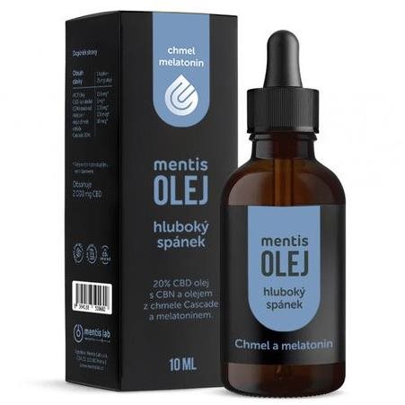 Mentis 20% CBD olej pro hluboký spánek s chmelem a melatoninem 10 ml