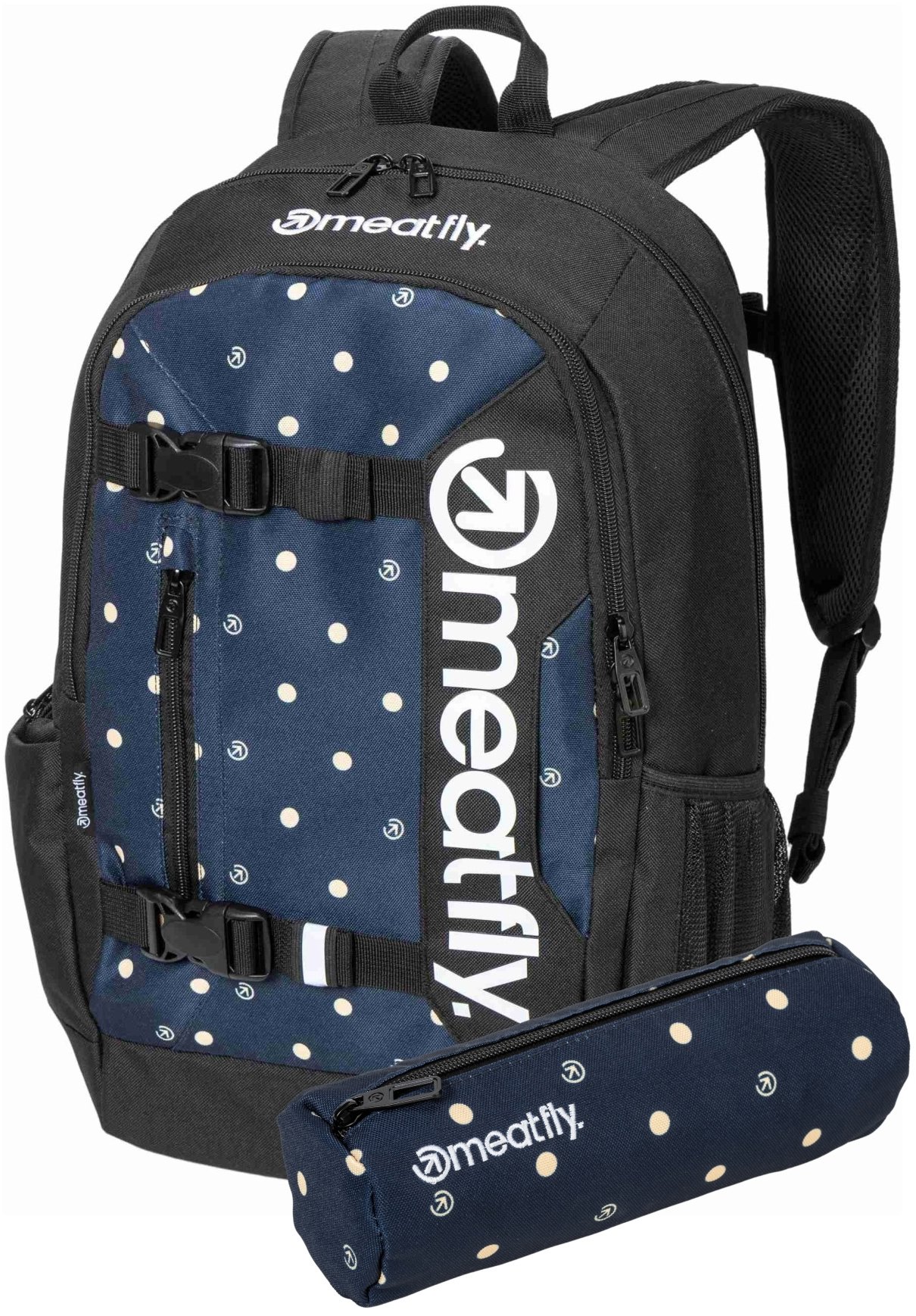 Batoh Meatfly Basejumper v žluté barvě s puntíky
