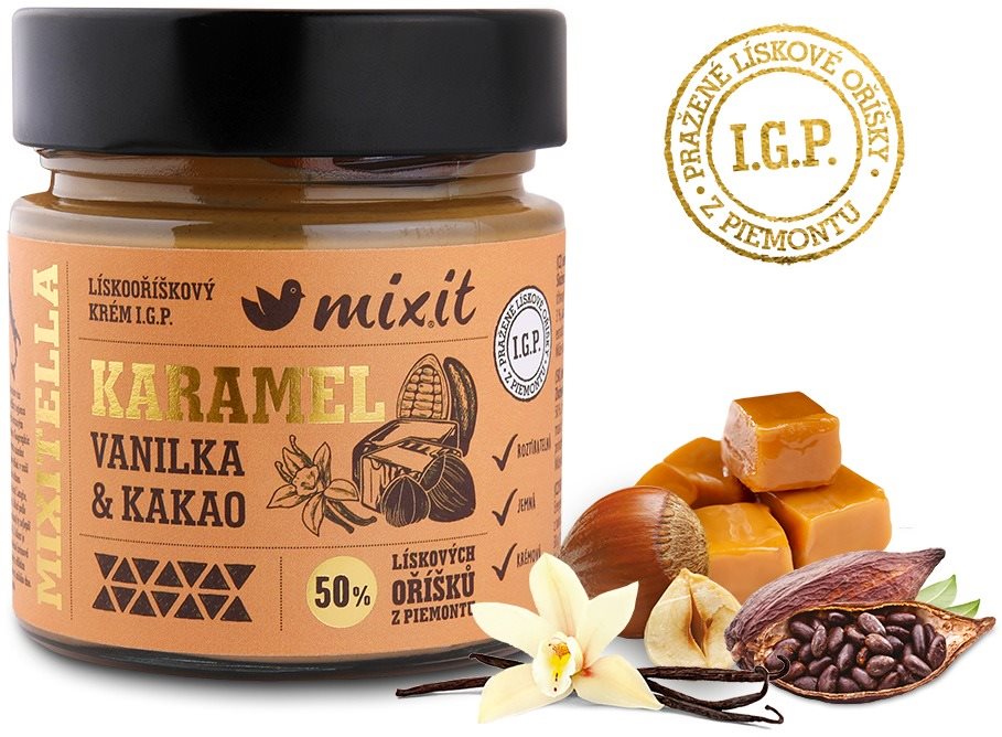 Mixitella Premium - Lískový oříšek z Piemontu s karamelem 200g