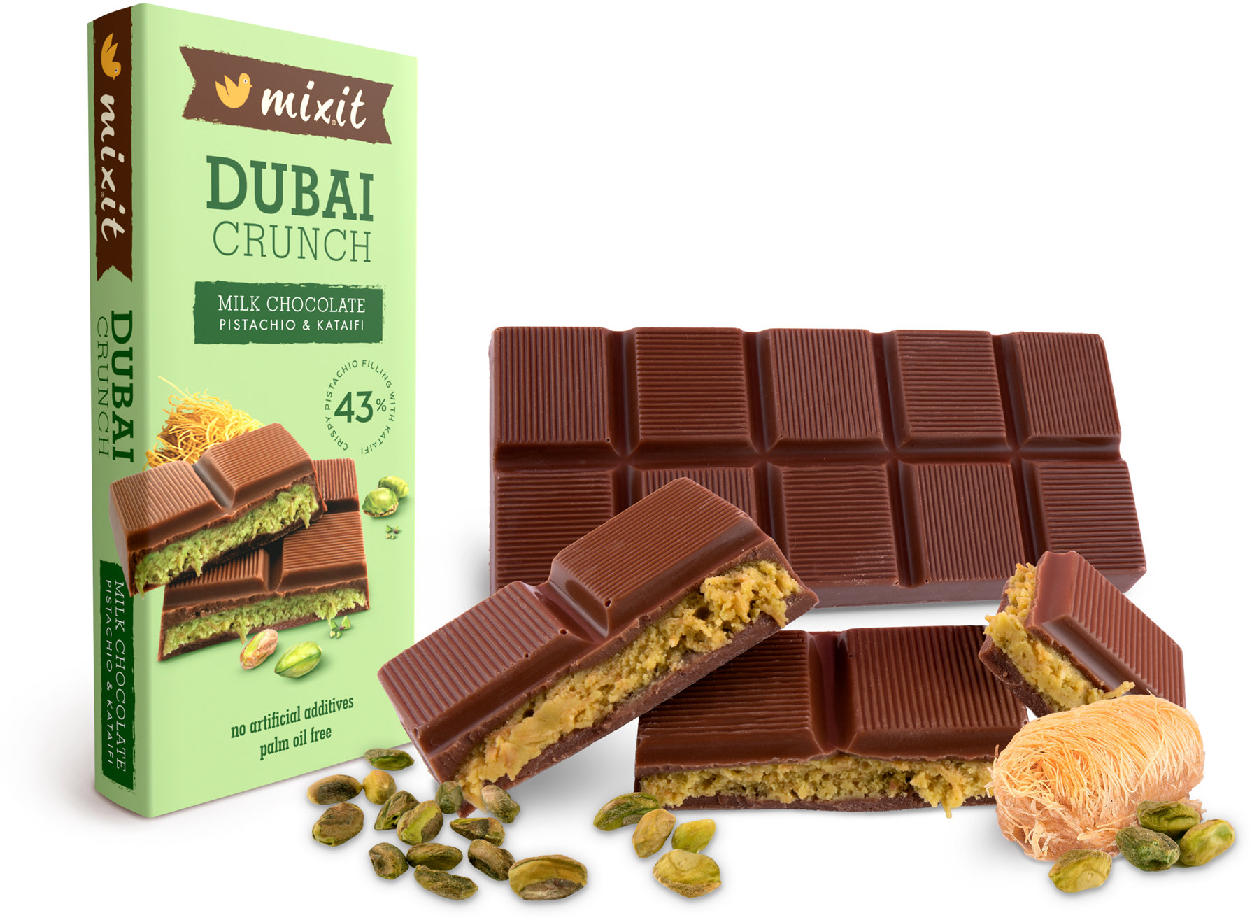 Mixit Dubajská čokoláda Mixit s pistáciovou náplní