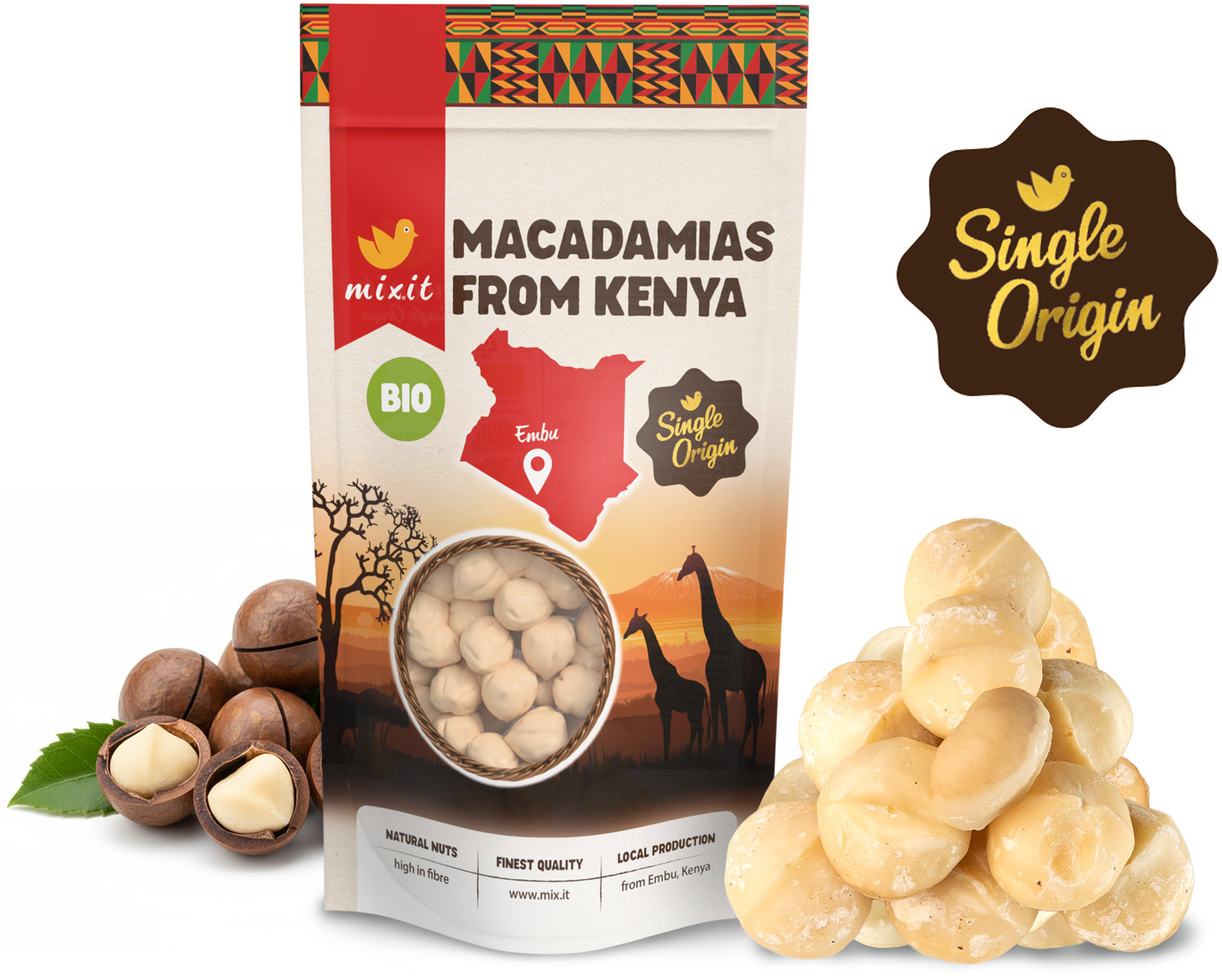 Mixit Single Origin BIO Makadamové ořechy z Keni