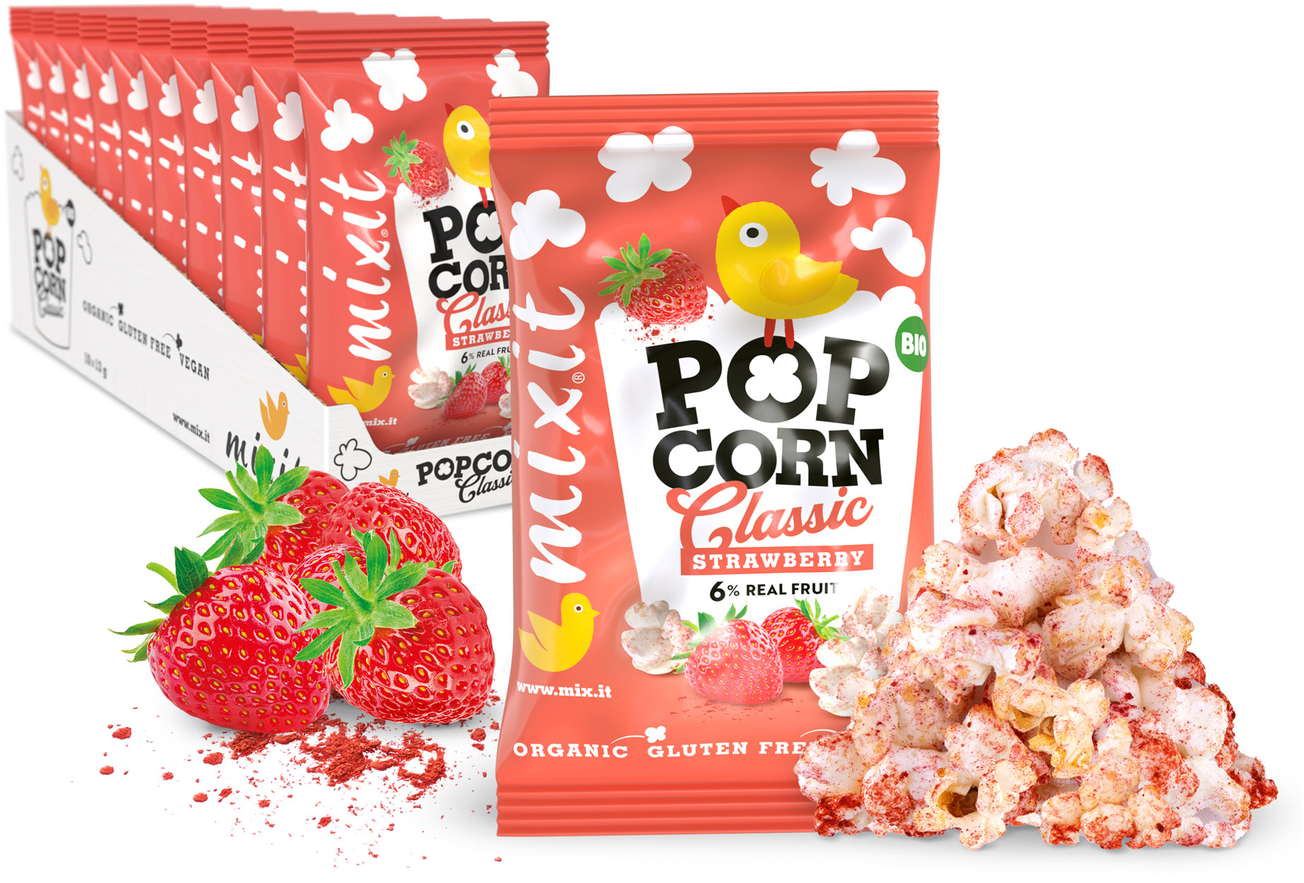 Mixit BIO popcorn do kapsy Jahoda 20 ks