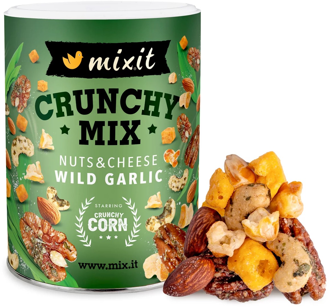 Mixit Crunchy mix Sýr, crunchy corn a oříšky s medvědím česnekem
