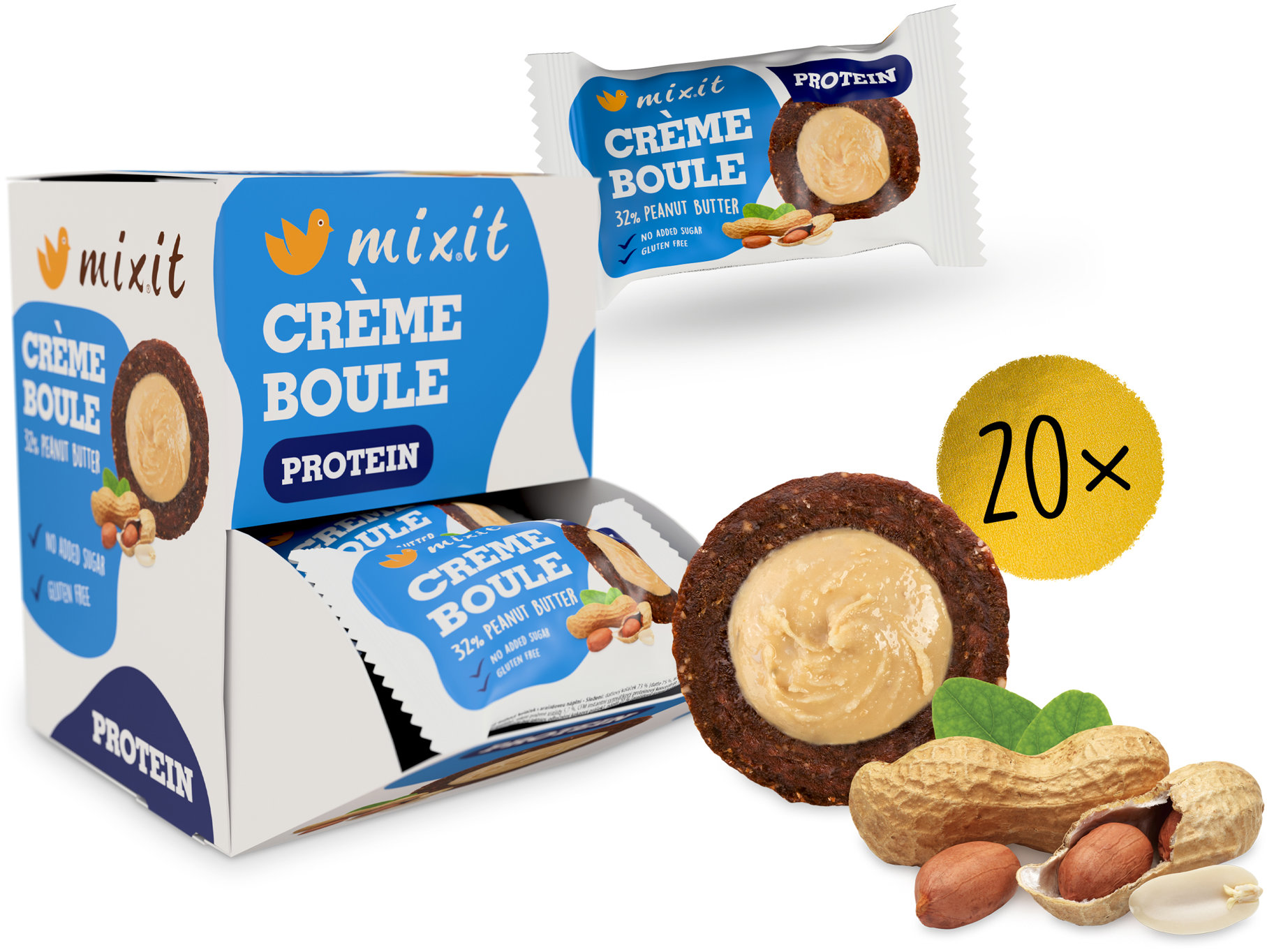 Mixit Proteinová Creme boule Peanut butter 20 ks