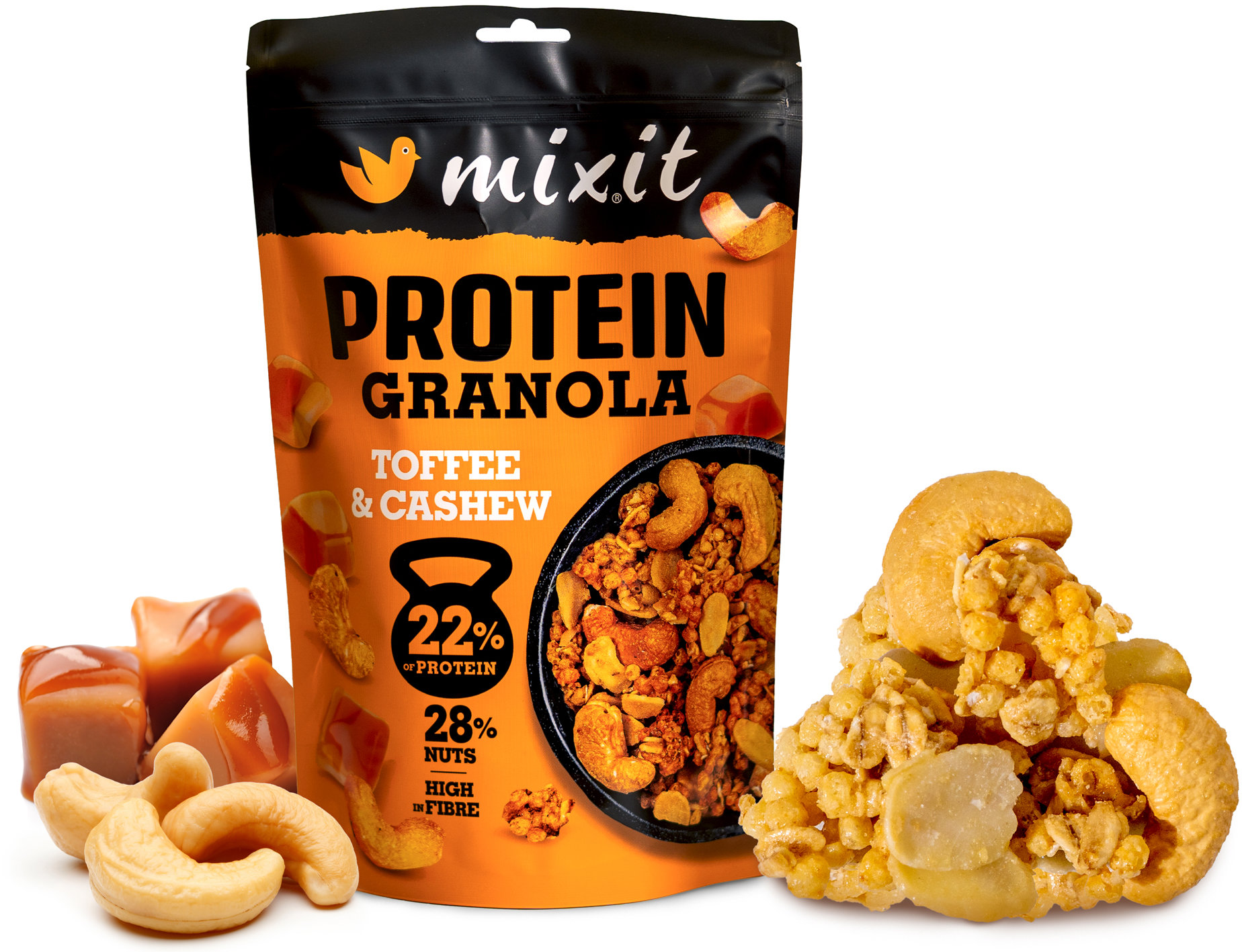 Mixit Proteinová granola z pece Toffee & kešu
