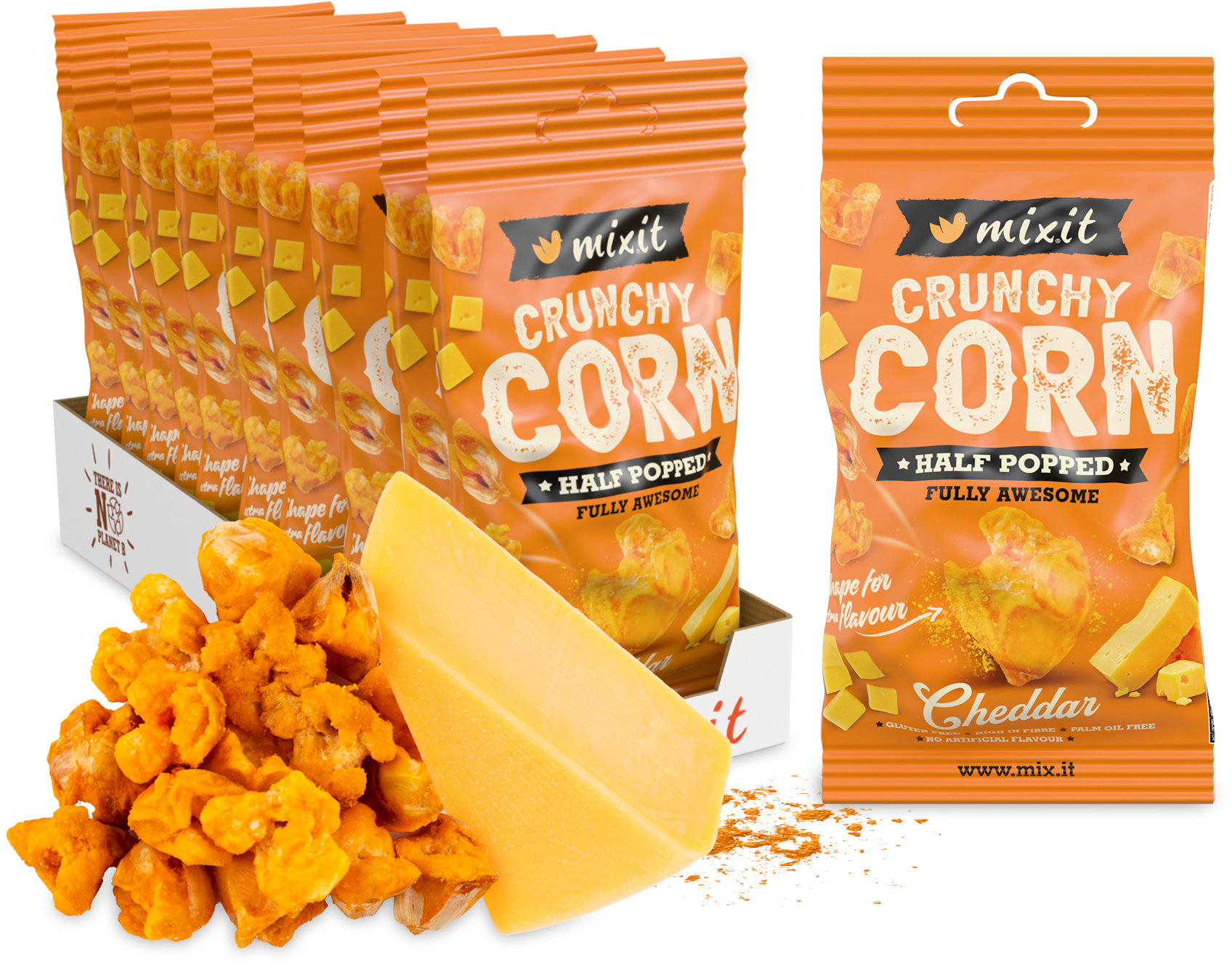 Mixit Crunchy corn Cheddar do kapsy 10 ks, 400 g