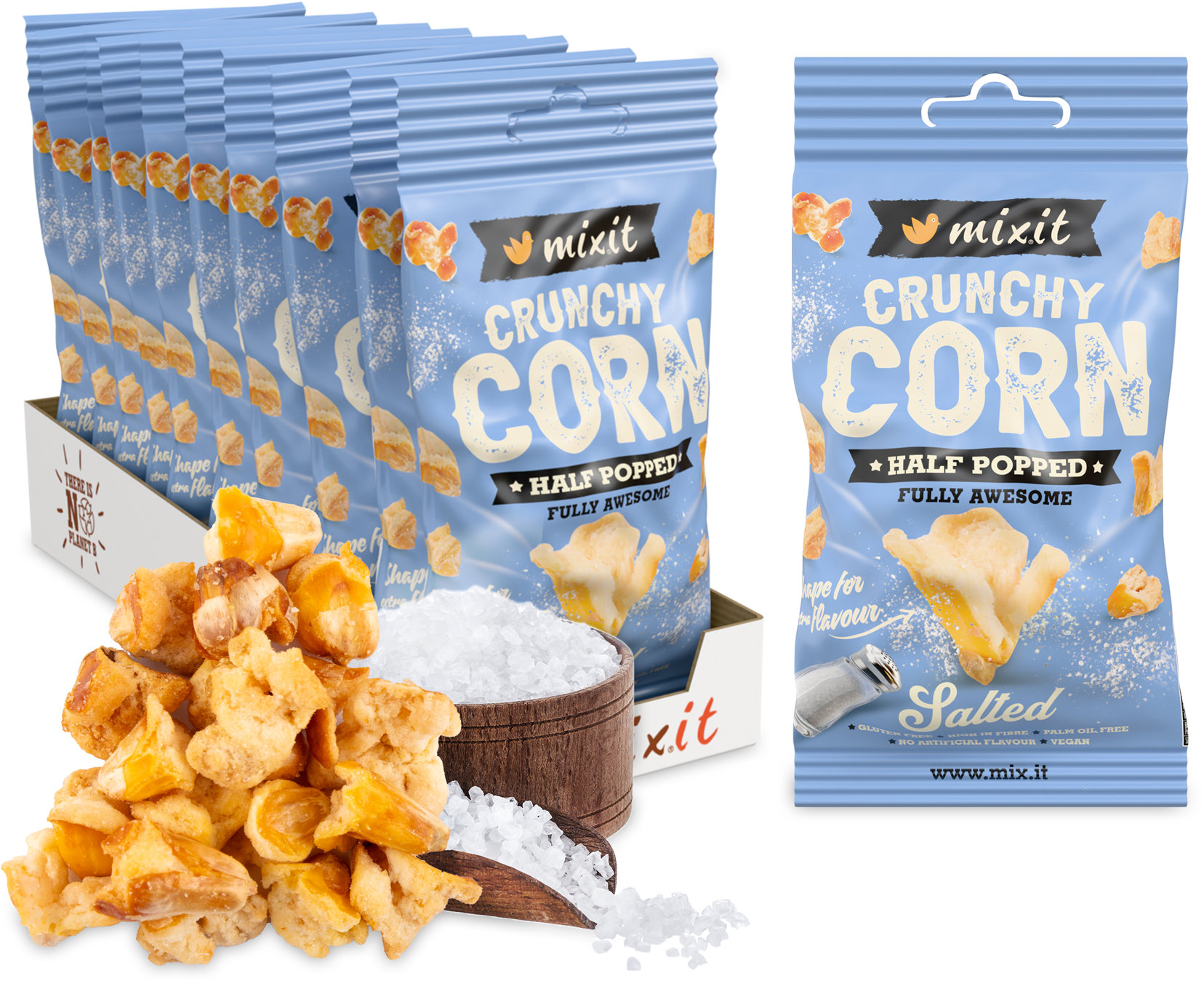 Mixit Crunchy corn Slaný do kapsy 10 ks, 400 g