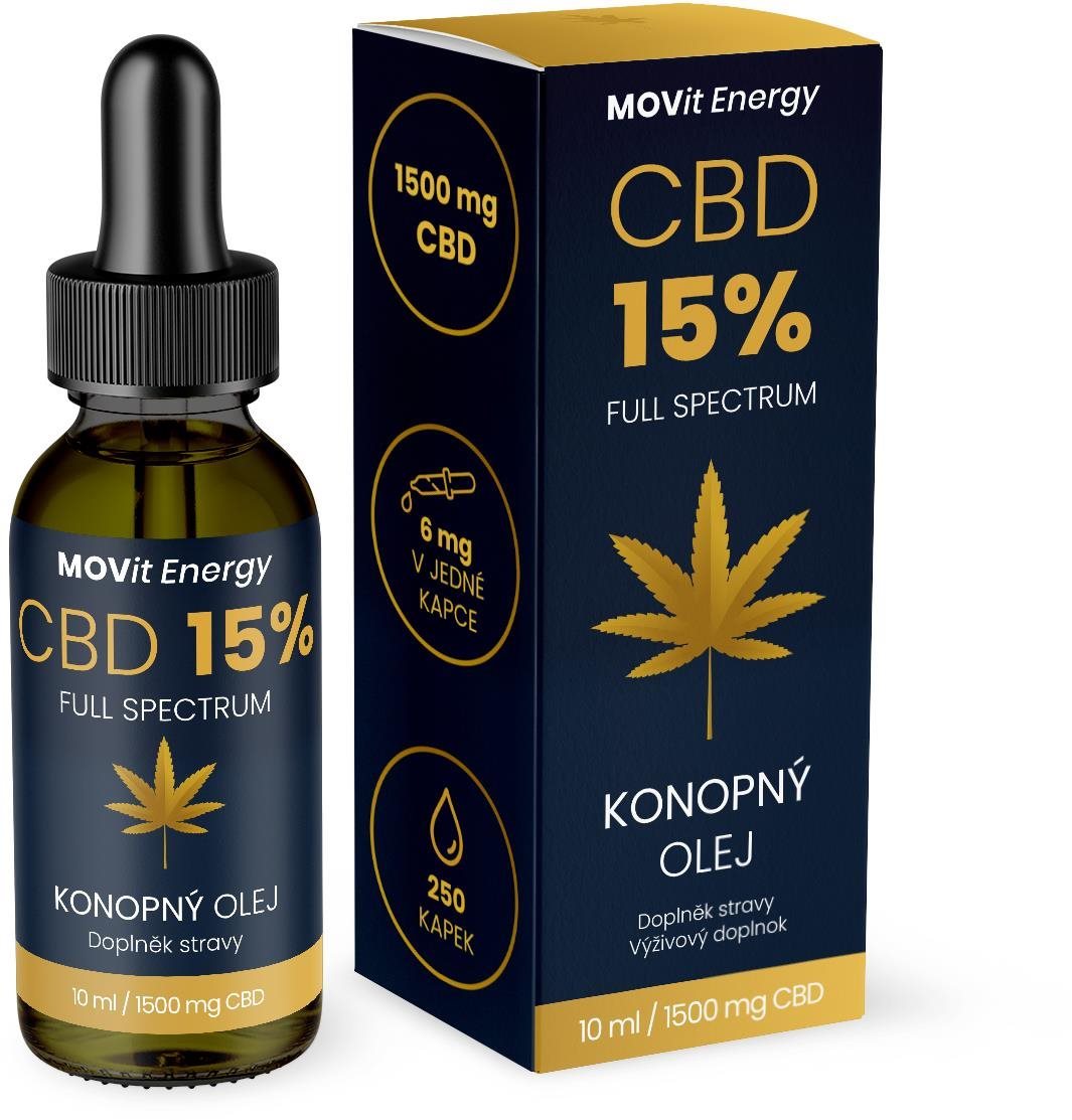 MOVit Energy CBD 15% Full Spectrum konopný olej 10ml
