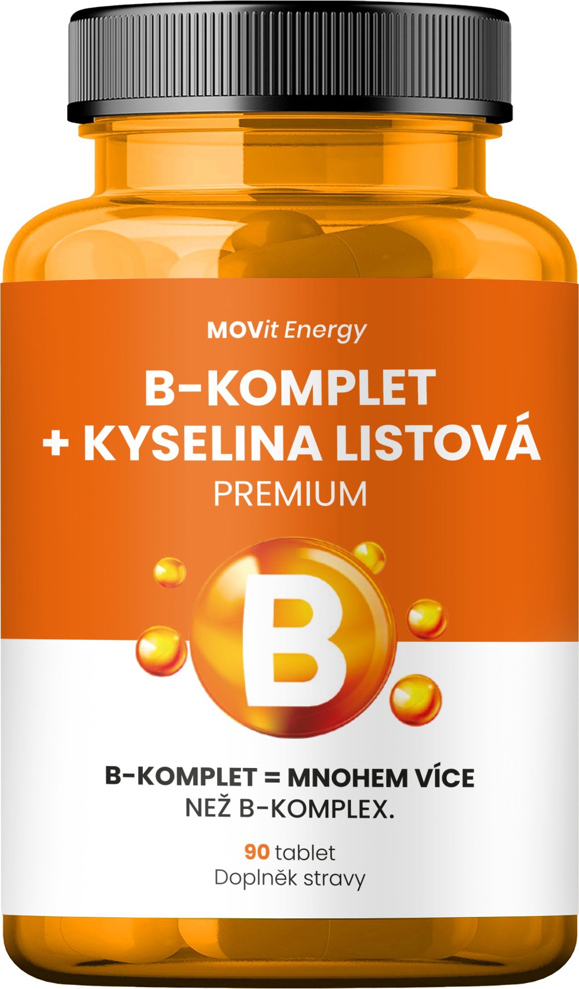 MOVit Energy B-Komplet + Kyselina listová PREMIUM, 90 tablet