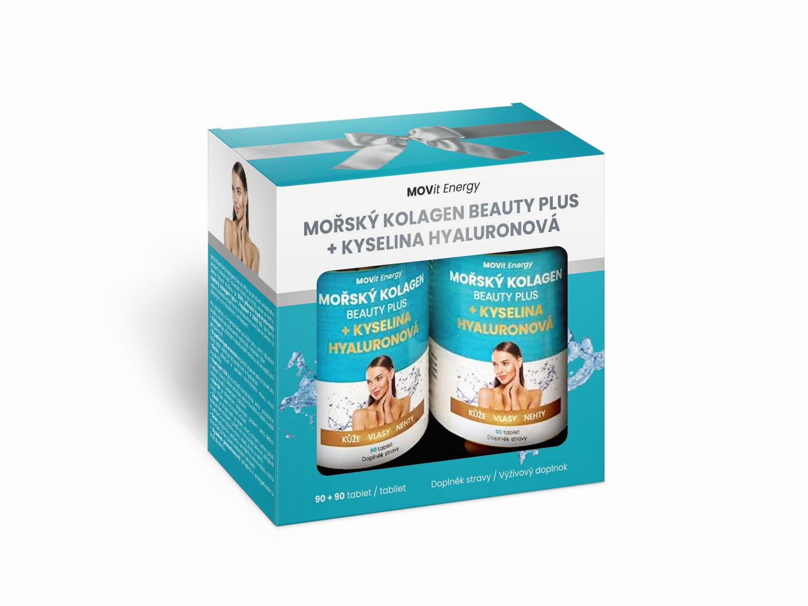 MOVit Energy Beauty Dárkový Balíček Mořský kolagen Beauty Plus, 90+90 tablet