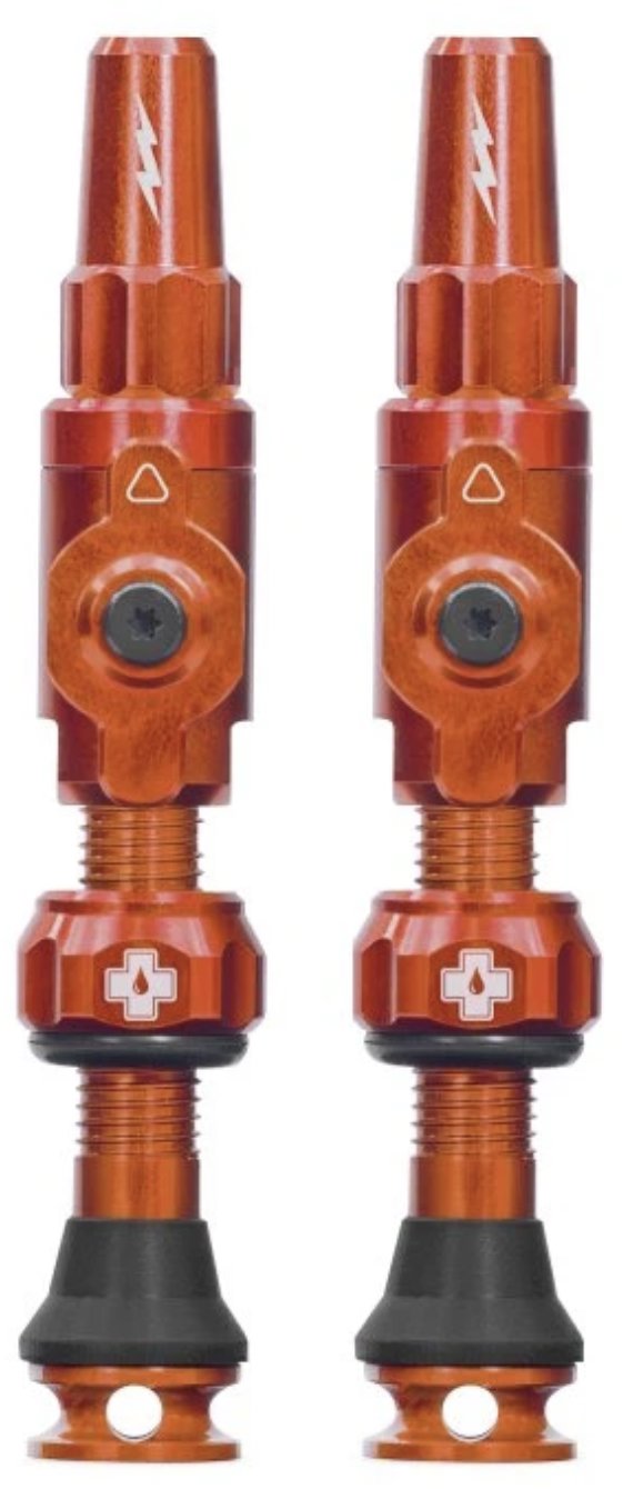 Big Bore Hybrid Tubeless Valves Orange Small