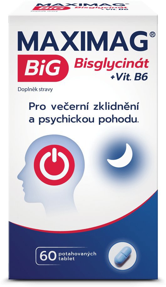 MaxiMag BiG Bisglycinát + vitamín B6 60 tablet