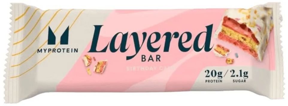 MyProtein 6 Layer Bar - šestivrstvá proteinová tyčinka 60 g Příchuť: Vanilla Birthday Cake