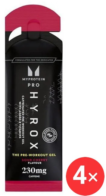 MyProtein Hyrox the Pre Workout Gel 4 x 48 g višeň