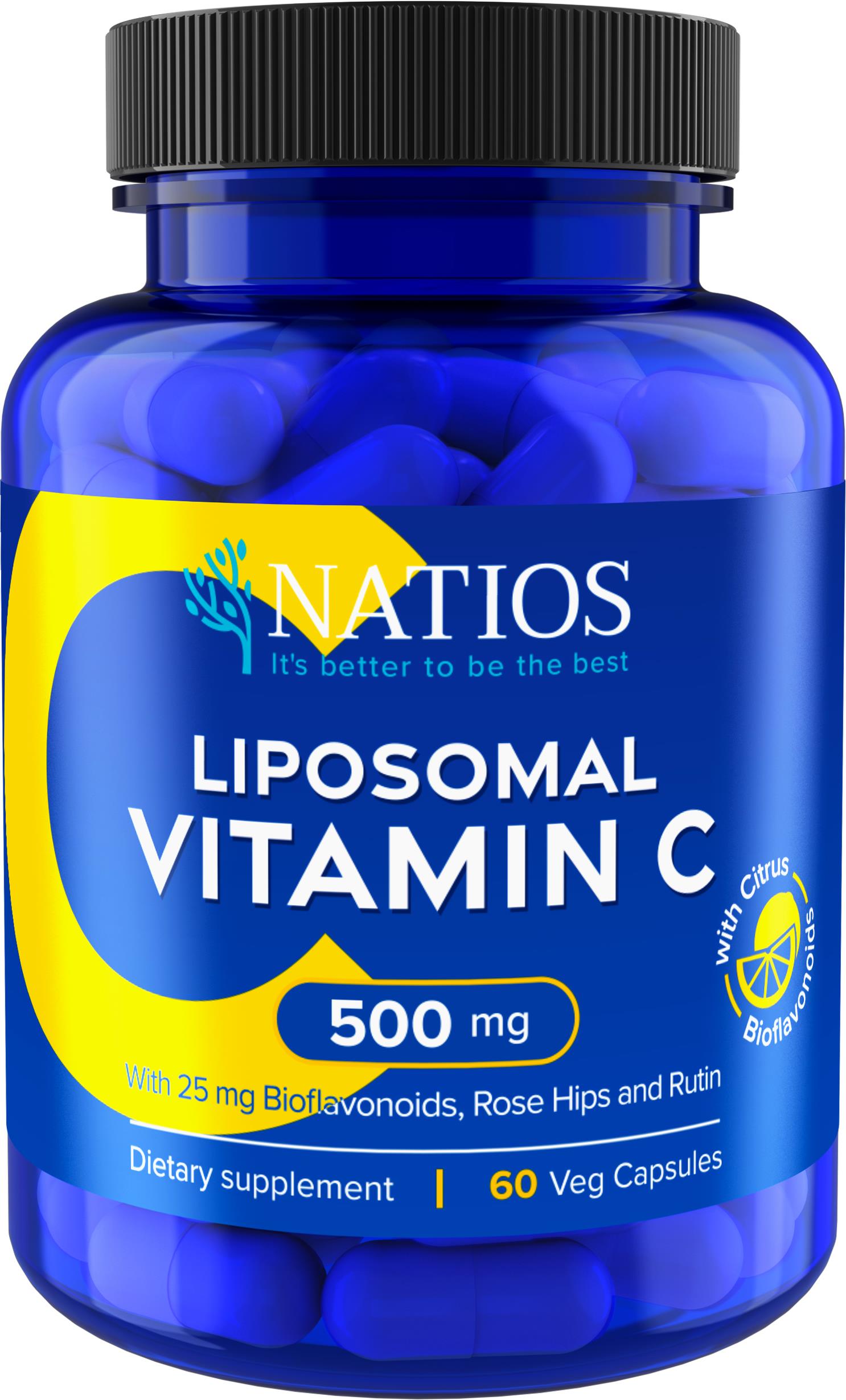 NATIOS Vitamin C Liposomální, 500 mg, 60 veganských kapslí