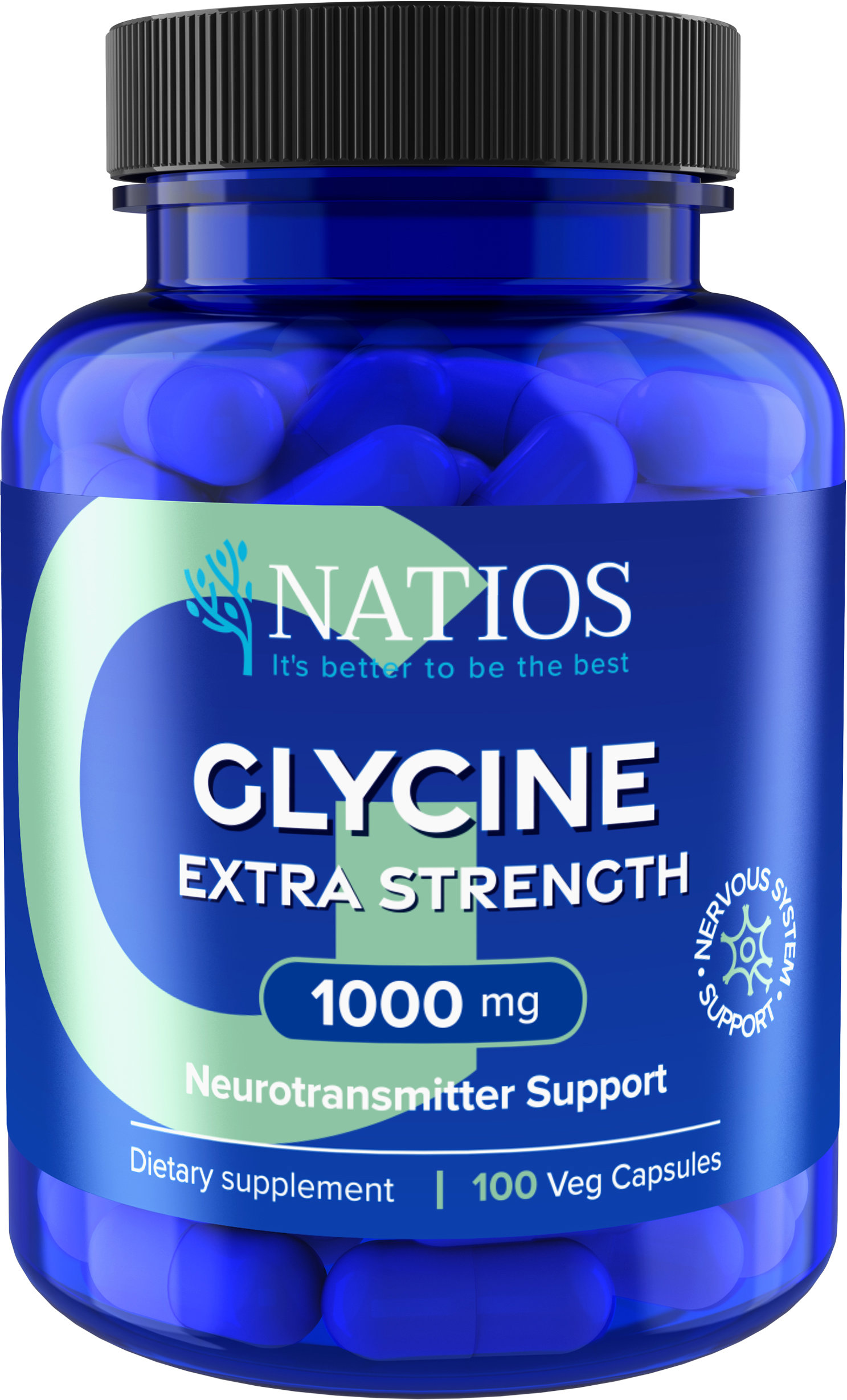 NATIOS Glycine Extra Strength 1000 mg 100 veganských kapslí