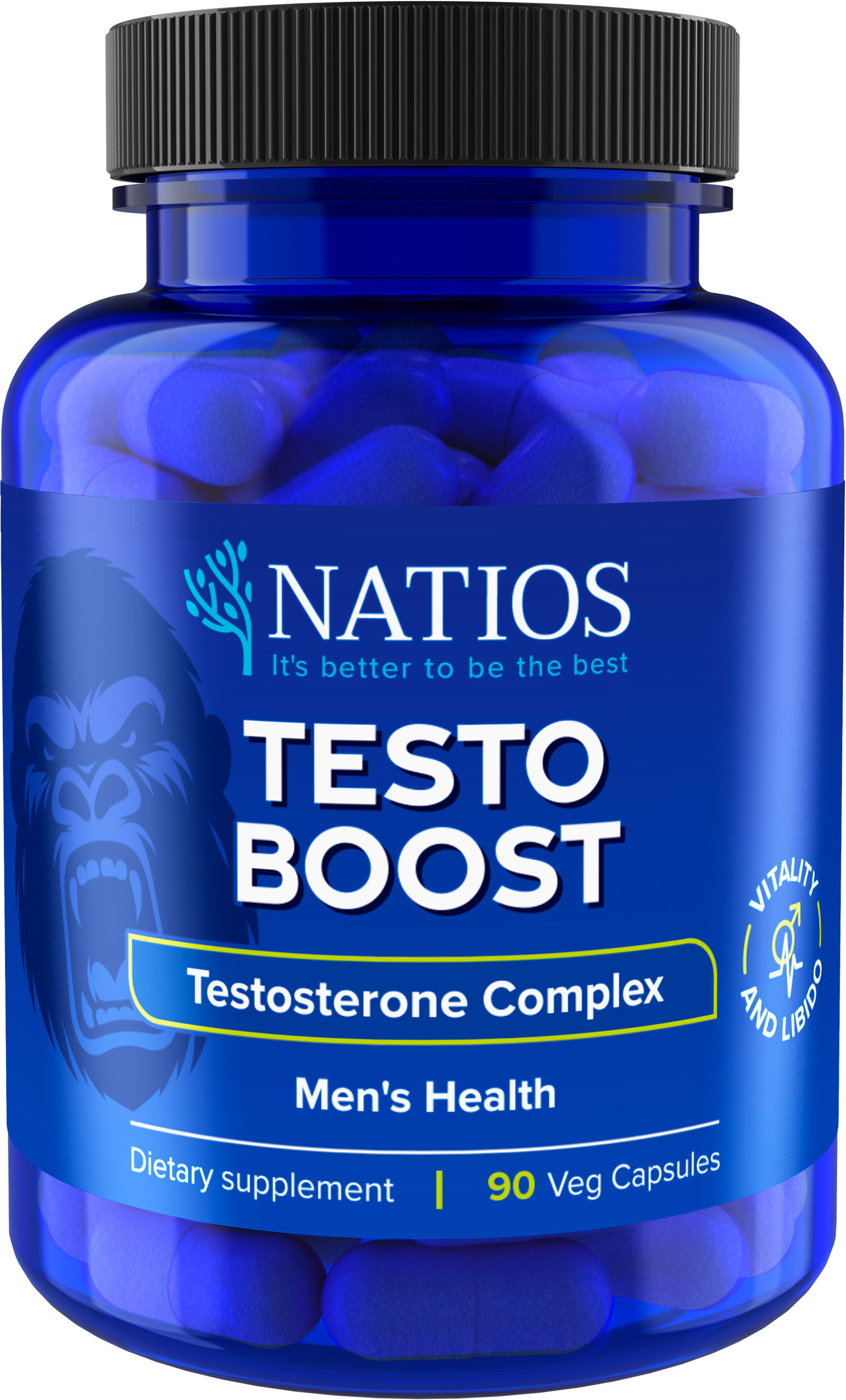 Natios TestoBoost Komplex 11 složek 90 veganských kapslí