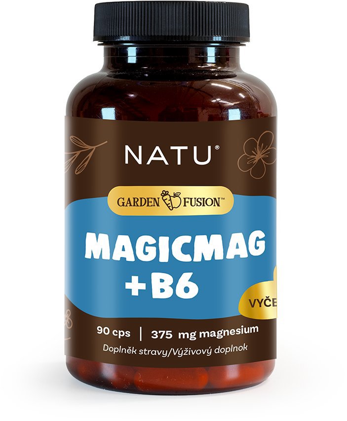 NATU Garden Fusion Hořčík bisglycinát (magnesium) + vitamin B6 90 kapslí