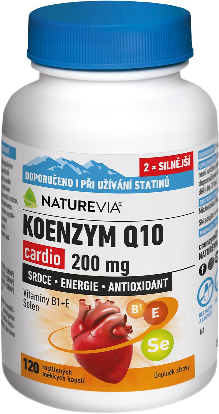 NatureVia Koenzym Q10 cardio 200 mg 120 kapslí