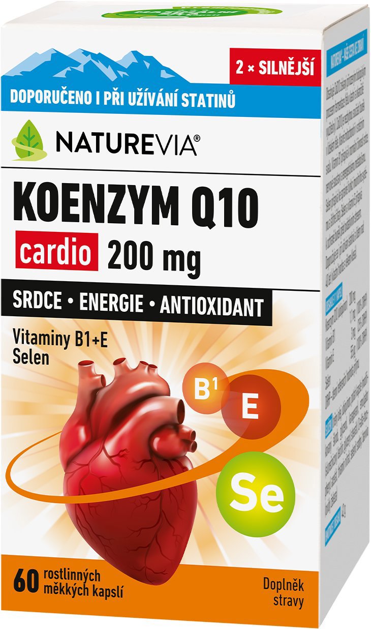 NatureVia Koenzym Q10 cardio 200 mg 60 kapslí