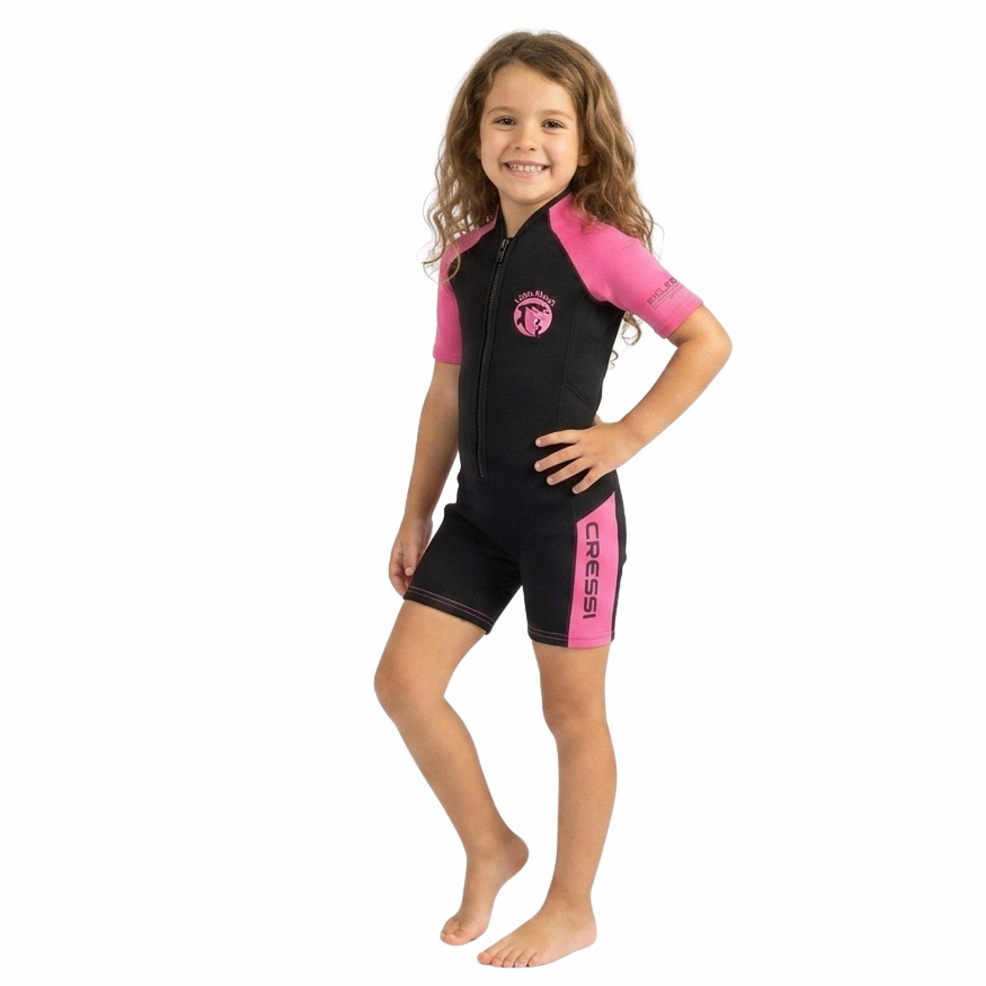 Cressi Little Shark Junior Dětský neoprenový short 2 mm, růžový, 9/10 let