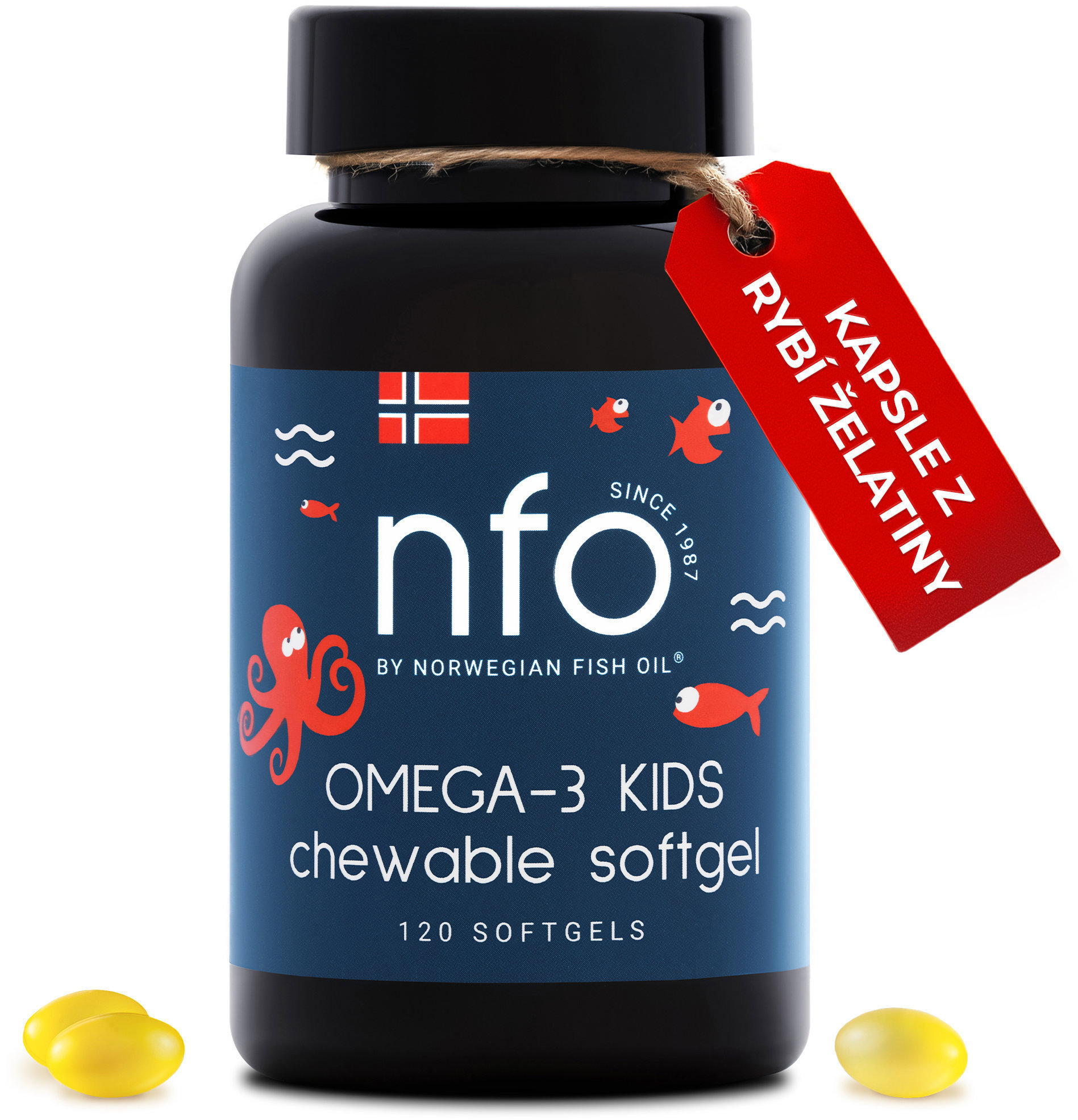 NFO OMEGA - 3 KIDS, 120 kapslí z rybí želatiny