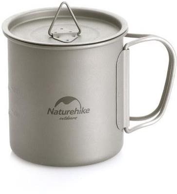 Kempingové nádobí naturehike titanový hrneček 20cj 300ml vč. pokličky
